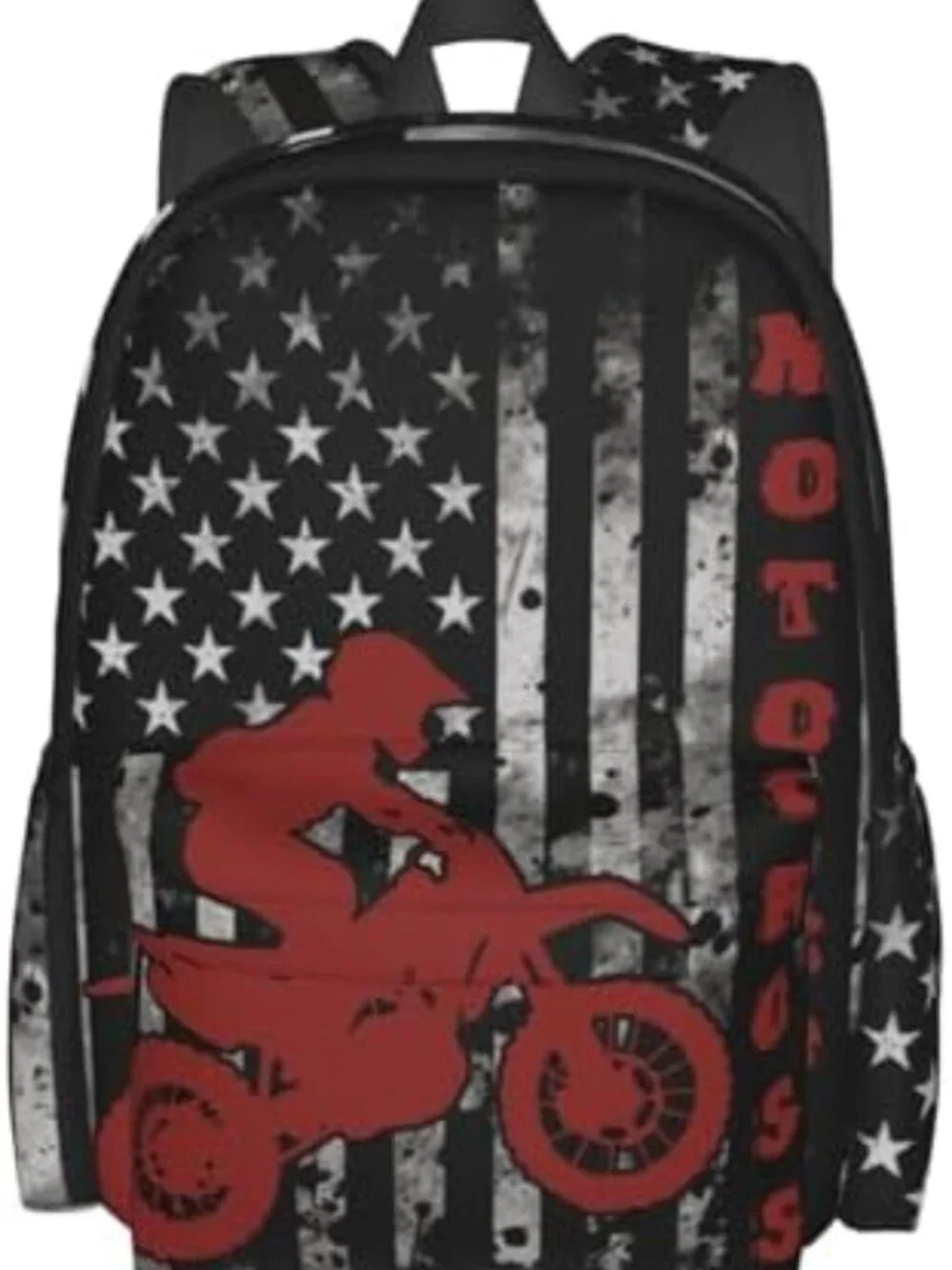 Patriotic Motocross Backpack | Multipurpose Laptop Daypack for Travel & Hiking